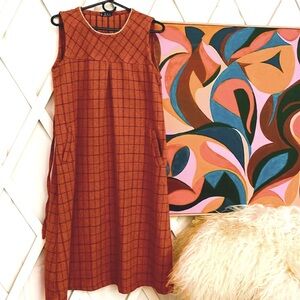 Chinese wool mumu dress with pockets